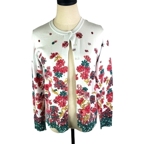 Karen Scott Long Sleeve Button Down Cardigan Floral Print Size XS - Picture 2 of 9
